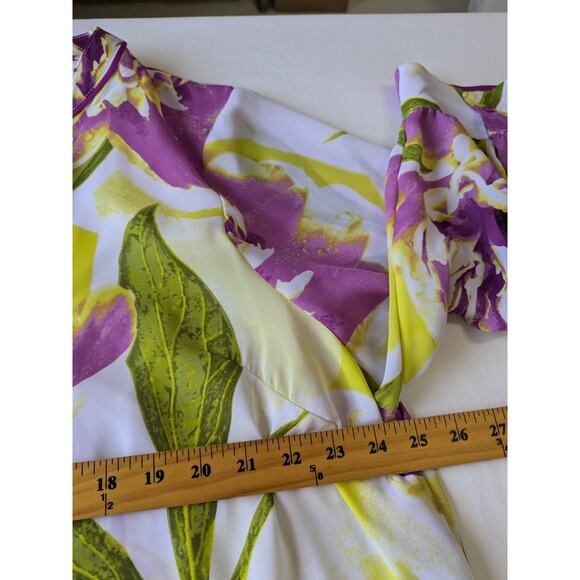 Worthington Women Garden Floral Multi-Color Top 3X Sheer Lightweight‎ Career New - Picture 6 of 7